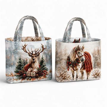 Taske Panel Vendbar Christmas Reindeer